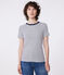 T-shirt L'Iconique in cotone a righe donna bianco MARSHMALLOW/blu SMOKING