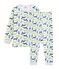 Pigiama bambino in molleton bianco/multicolore