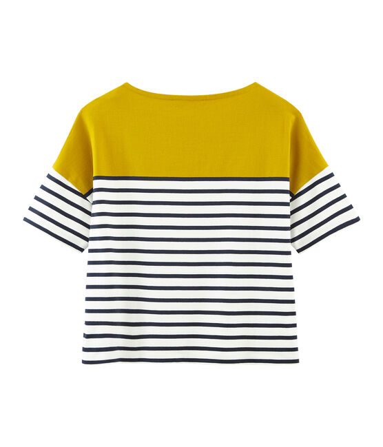 Marinière maniche corte donna giallo BAMBOO/bianco MARSHMALLOW/ SMOKING