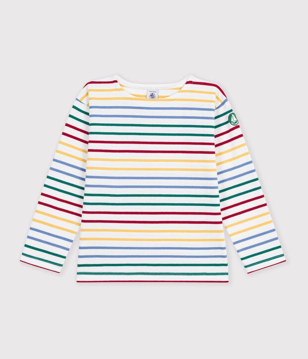 Marini&egrave;re in cotone bambino bianco/multicolore