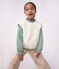 Pullover senza maniche in misto lana e cotone a trecce bambino bianco