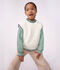Pullover senza maniche in misto lana e cotone a trecce bambino bianco