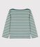 Marinière bambina/bambino in cotone verde BRUT/bianco AVALANCHE