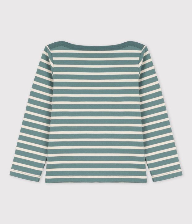 Marini&egrave;re bambina/bambino in cotone verde/ecru