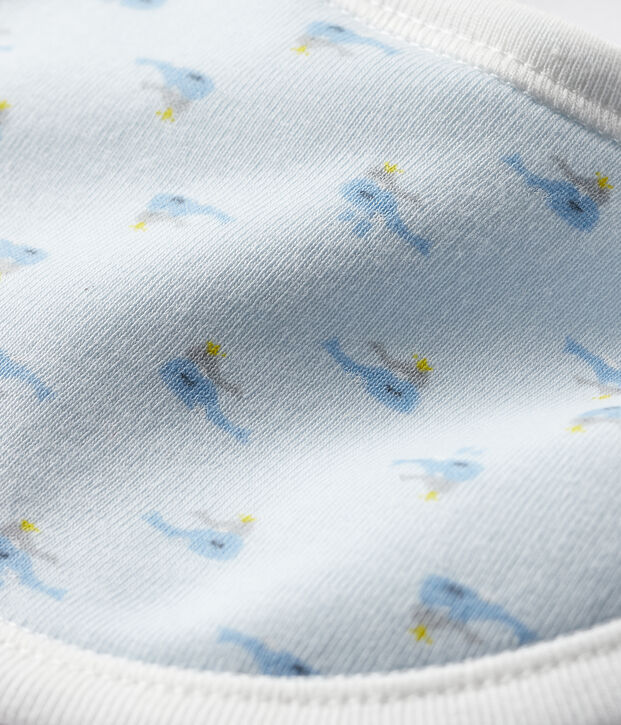 Bavaglino beb&egrave; a costine blu/multicolore