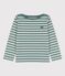 Marinière bambina/bambino in cotone verde BRUT/bianco AVALANCHE