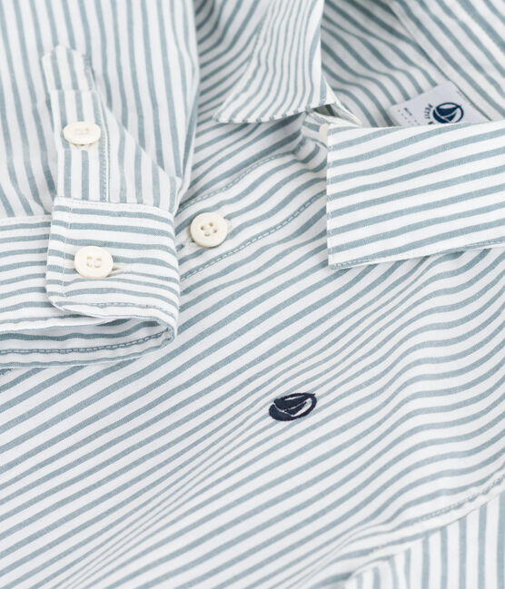 Camicia in cotone a righe bambino verde MILK/ GOBELIN