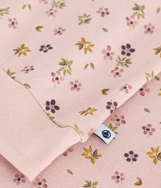 Pigiama in cotone con stampa floreale donna rosa SALINE/bianco MULTICO