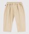 Pantaloni in serge tinta unita neonato beige