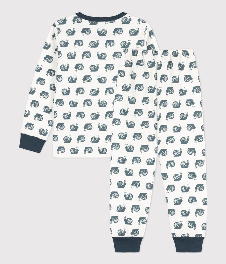 Pigiama con fantasia lumaca bambino unisex in molleton bianco/grigio