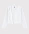 Cardigan in cotone bambina bianco MARSHMALLOW/grigio ARGENT