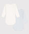 Confezione da 2 body a maniche lunghe millerighe bebè in cotone variante 1