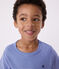 Pigiama corto in cotone a righe bambino blu PERSE/bianco MARSHMALLOW