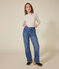 T-shirt a maniche lunghe con collo alla tunisina a effetto coste in tinta unita donna beige MONTELIMAR CHINE