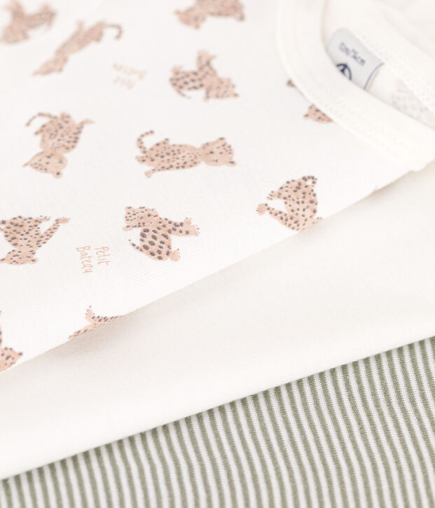 Confezione da 3 body a manica corta leopardi in cotone multicolore