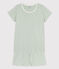 Pigiama corto a fiori bambina in cotone verde HERBIER/ MARSHMALLOW