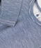 T-shirt a maniche lunghe millerighe in lana e cotone blu MEDIEVAL/bianco MARSHMALLOW