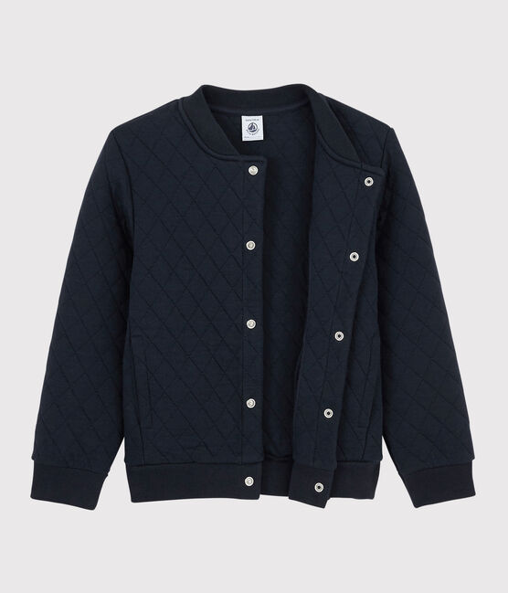 Cardigan bambino in tubique trapuntato blu SMOKING