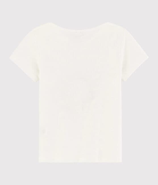 T-shirt a maniche corte in cotone bambina bianco MARSHMALLOW
