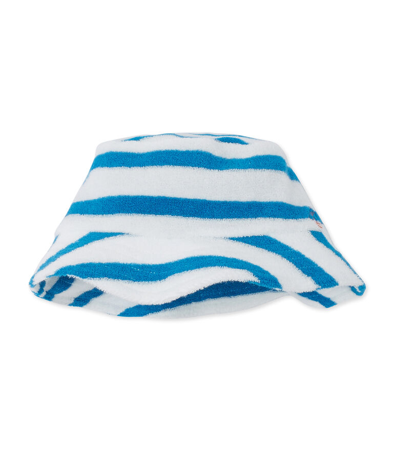 Bob per beb&egrave; maschio in spugna a righe bianco/blu