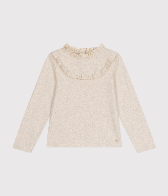 T-shirt a maniche lunghe a costine bambina beige MONTELIMAR CHINE