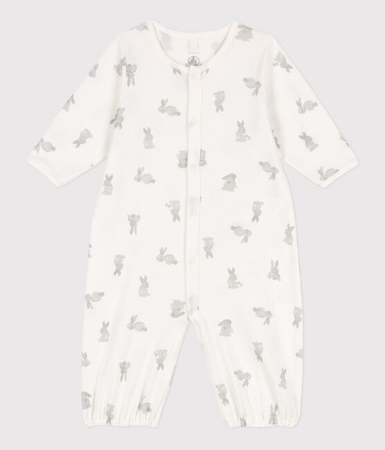 Tutina e sacco nanna con stampa in cotone bianco MARSHMALLOW/grigio GRIS