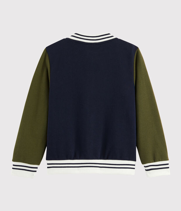 Giubbotto stile college bambino blu/verde
