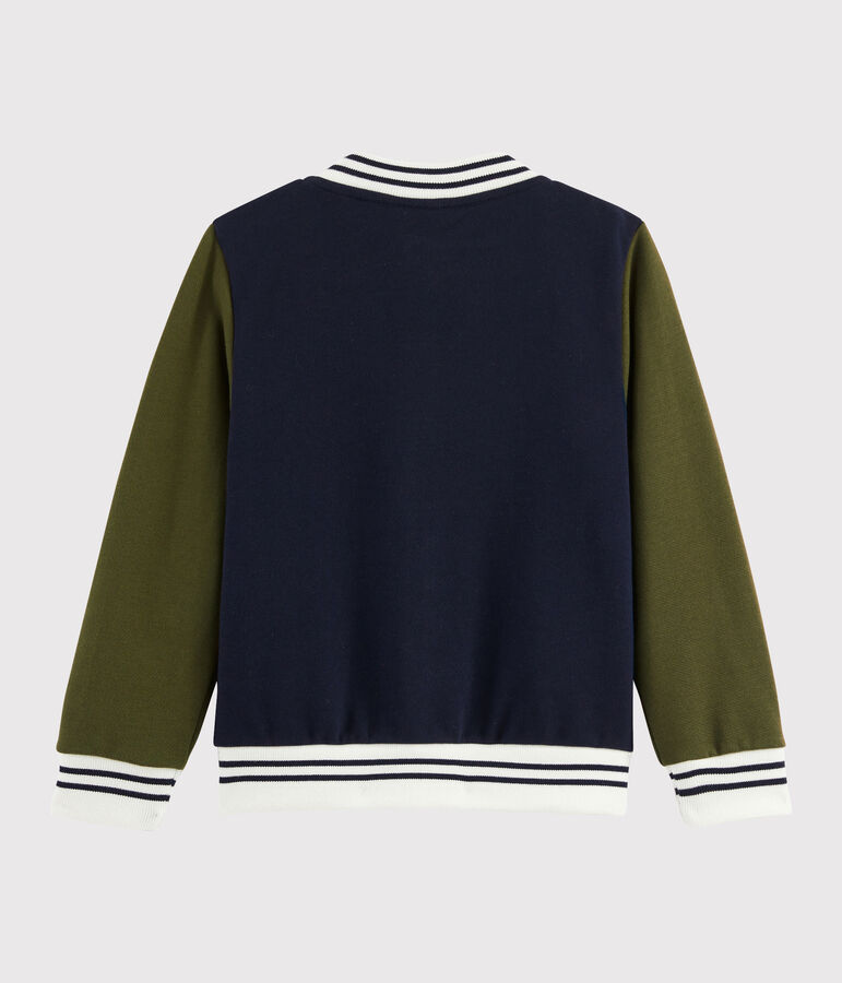 Giubbotto stile college bambino blu SMOKING/verde MILITARY