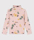 Dolcevita in cotone a fiori bambina