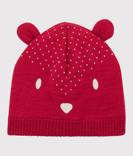 Cappellino in tricot bebè. rosso TERKUIT