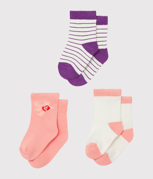 Set di 3 paia di calzini beb&egrave; bambina multicolore