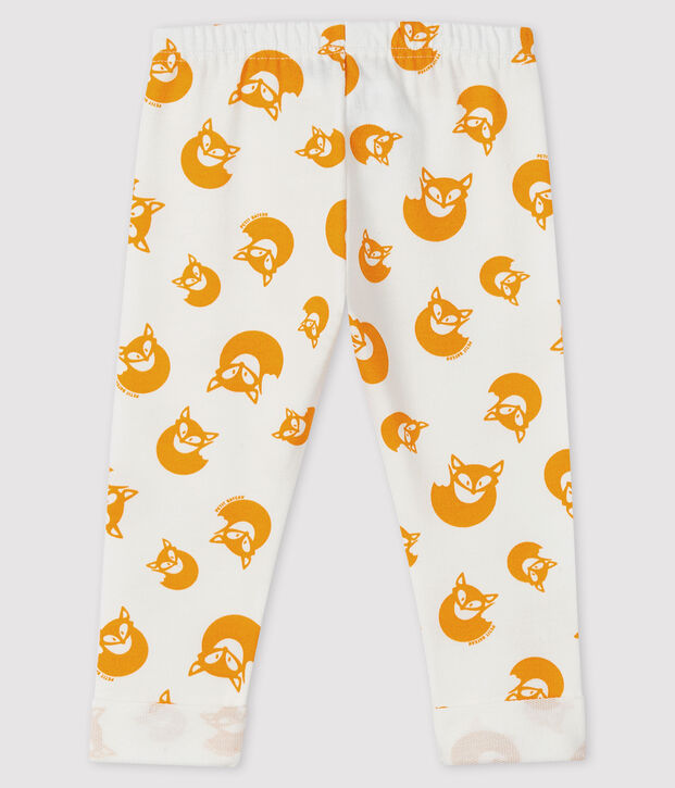 Pantalone beb&egrave; maschio in molleton bianco/giallo