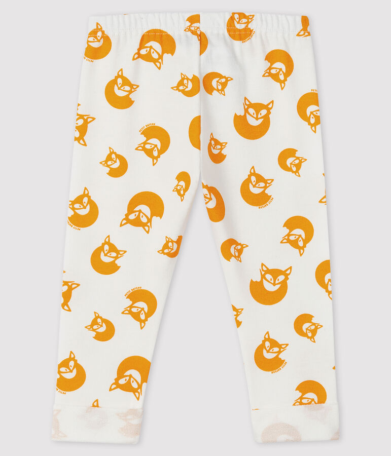 Pantalone beb&egrave; maschio in molleton bianco/giallo