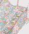 Costume da bagno intero a fiori bambina blu/multicolore