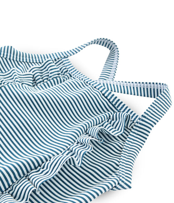Costume intero bambina verde PINEDE/bianco MARSHMALLOW