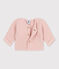 Cardigan bebè in tricot in cotone a punto legaccio rosa SALINE
