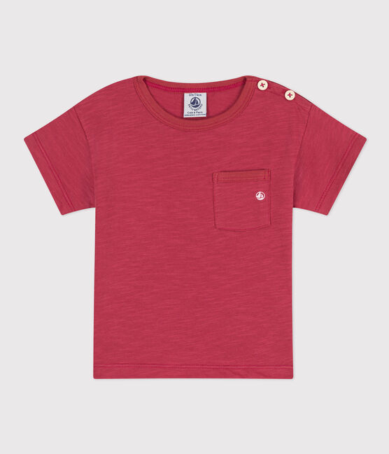 T-shirt a maniche corte bebè in jersey fiammato rosa PAPI