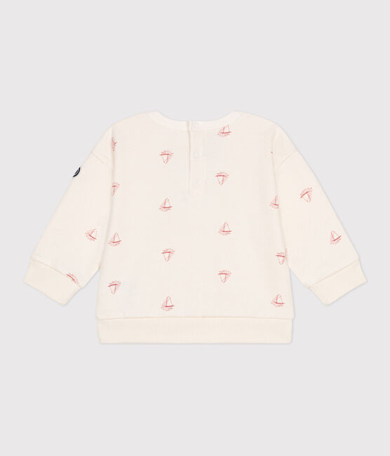 Felpa in cotone con stampa di barche vintage neonato rosso MILK/ POMPEI