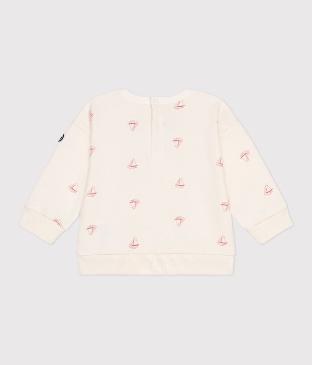 Felpa in cotone con stampa di barche vintage neonato rosso/rosso