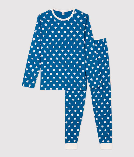 Pigiama bambino fantasia a stelle in cotone biologico MALLARD/ MARSHMALLOW