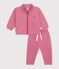 Set per neonato composto da felpa e pantaloni in cotone tinta unita rosa