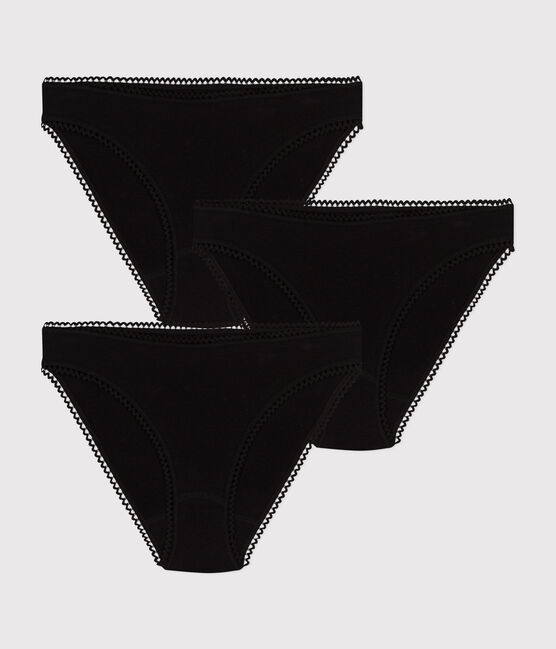 Confezione da 3 slip a tinta unita in cotone ed elastan donna variante 2