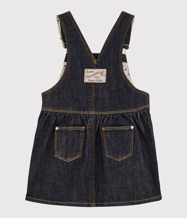 Abito salopette beb&egrave; femmina di jeans blu
