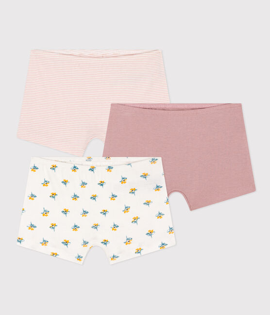 Confezione da 3 shorty bambina in cotone motivo fiore variante 1