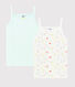 Confezione da 2 canottiere con spalline fantasia frutti bambina in cotone biologico