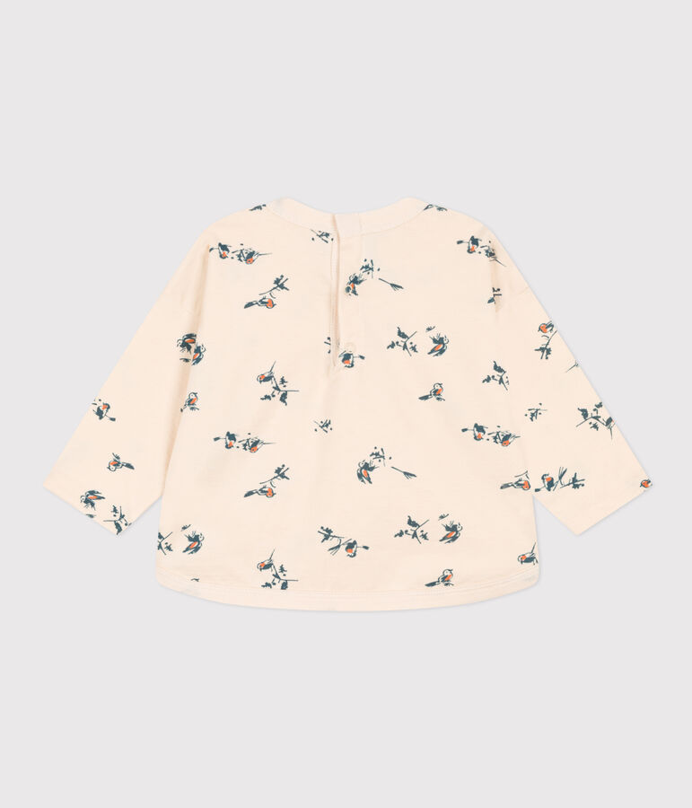 T-shirt a maniche lunghe in jersey stampato per beb&egrave; ecru/multicolore