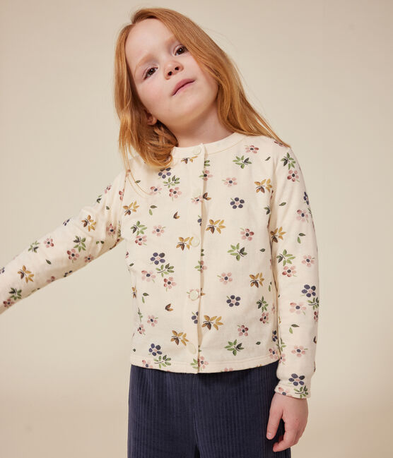 Cardigan in tubique bambina bianco AVALANCHE/ MULTICO