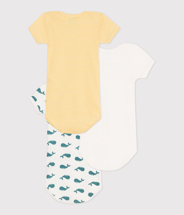 Set da 3 body a maniche corte in cotone con balene neonato multicolore