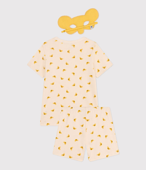 Pigiama bambino corto travestimento koala in cotone ecru/multicolore