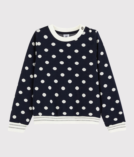 Felpa bambina blu SMOKING/bianco MARSHMALLOW